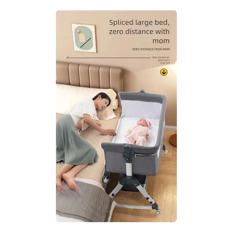 Cuna Colecho Bebe Con Mosquitero Mecedora Y Organizador 009 Beige