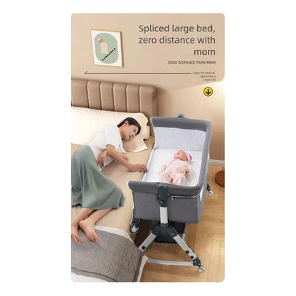 Cuna Colecho Bebe Con Mosquitero Mecedora Y Organizador 009 Beige