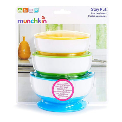 Set De 3 Platos Tipo Bowl Munchkin Bebés Niños Base Succión