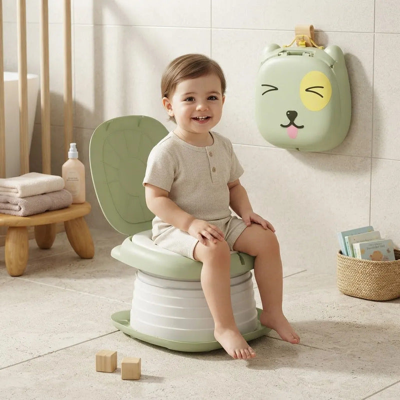Vasenilla Orinal Portátil Plegable Viaje Dispensador Niños Verde