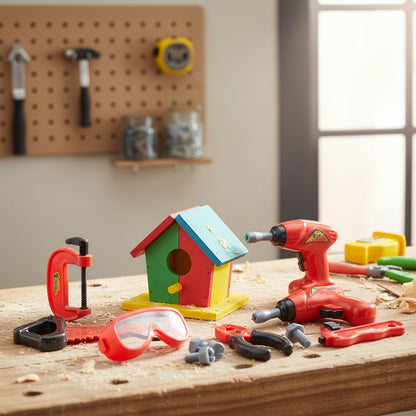 Set Kit Juego De Herramientas Niños Infantil Taladro Gafas