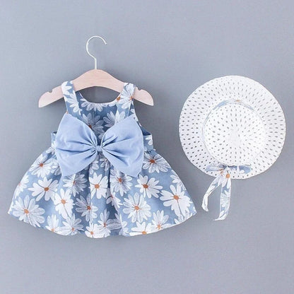 Vestido Para Bebe Niña 2 Piezas Sombrero Entrega Inmediata