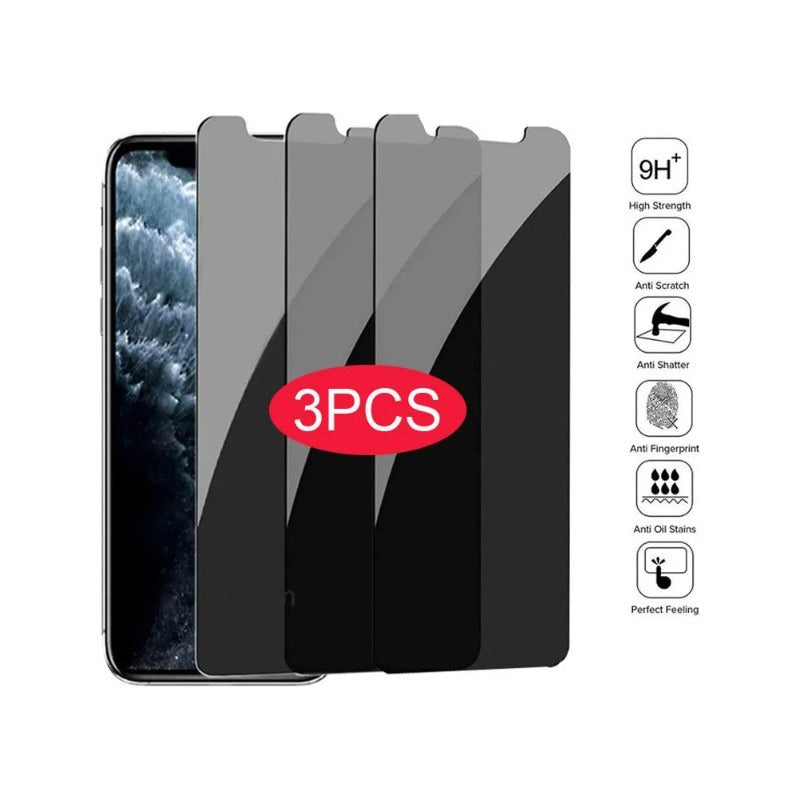 Vidrio Templado Antiespia Para iPhone 12 Pro Max X3 Unid