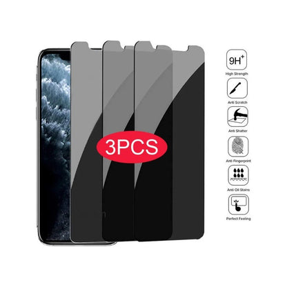 Vidrio Templado Antiespia Para iPhone 12 Pro Max X3 Unid