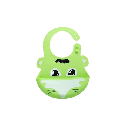 Babero Silicona 100% Impermeable Con Bolsillo Fácil Limpieza