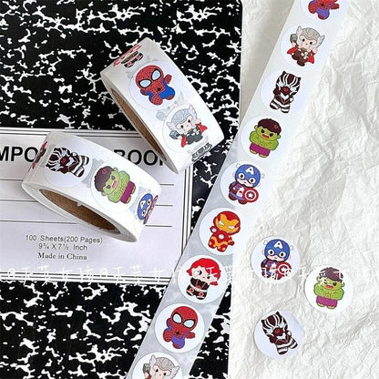 Rotulo Sticker Autoadhesivo Super Heroes 2 Cm X 500 Pcs