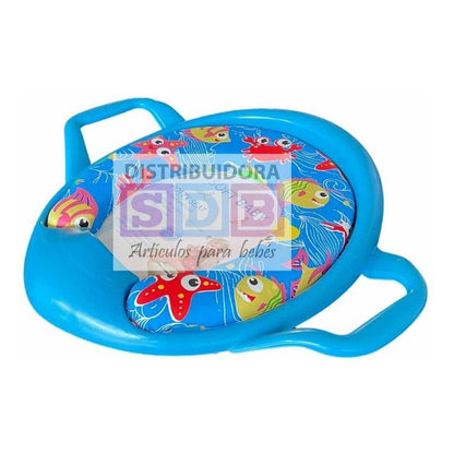 Reductor Adaptador De Inodoro Acolchado Bebe Con Agarraderas