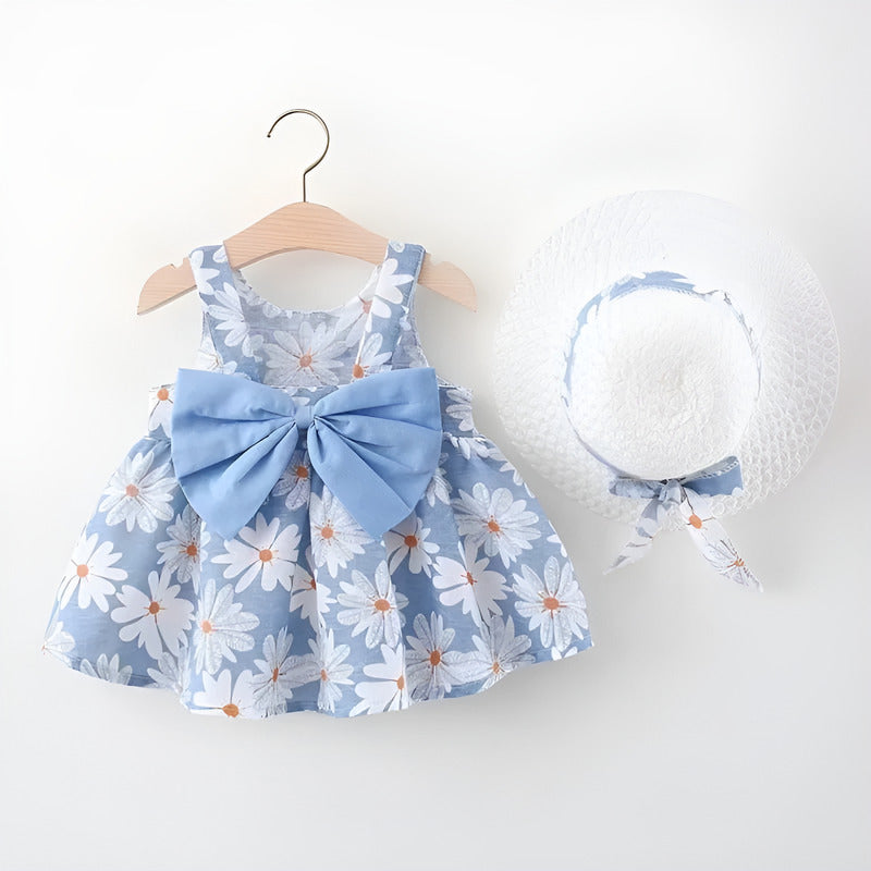 Vestido Para Bebe Niña 2 Piezas Sombrero Entrega Inmediata