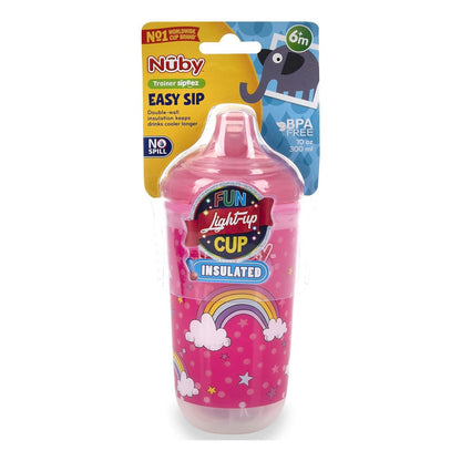 Vaso Entrenador Antiderrame Para Bebe Con Luces Nuby 10 Oz