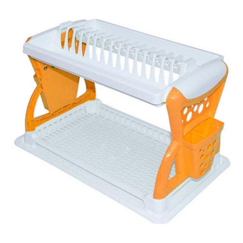 Locero Escurridor Platero Organizador Platos Doble Nivel