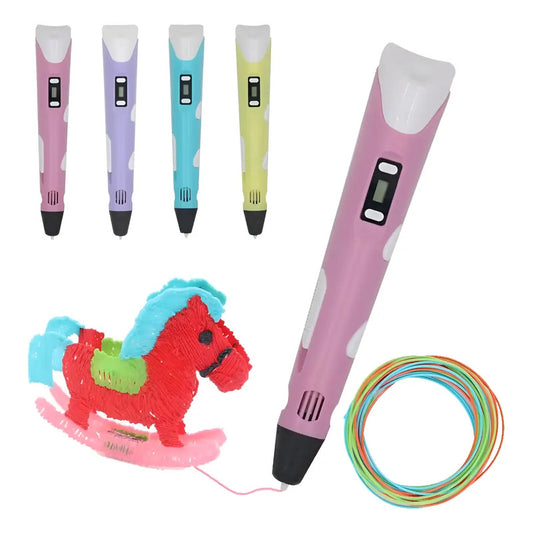Lapiz 3d Impresion 26 Filamentos Boligrafo Dibujo Kit Pen Rosa