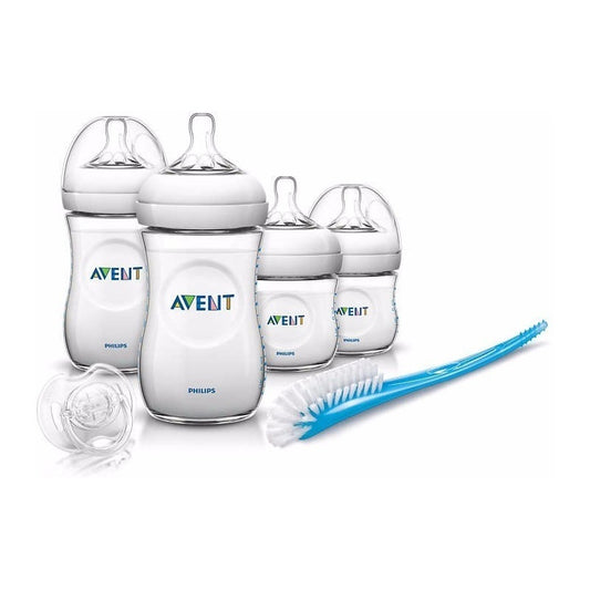 Set Regalo Kit 4 Teteros Avent Natural Chupo Y Cepillo