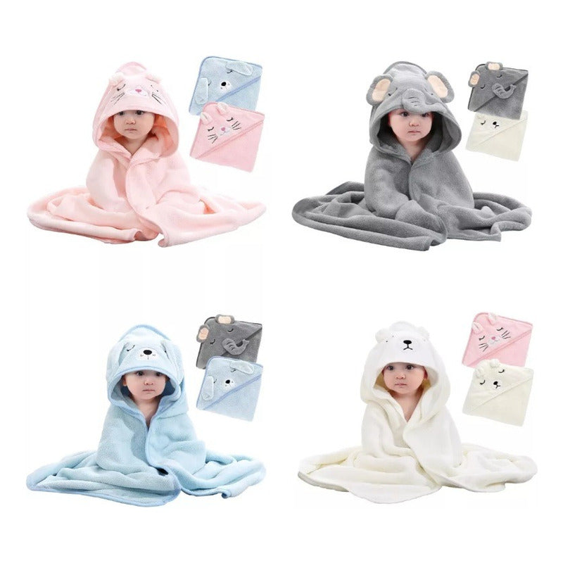 Toalla Manta Cobija Bebe Niños Suave Con Capota Multiusos