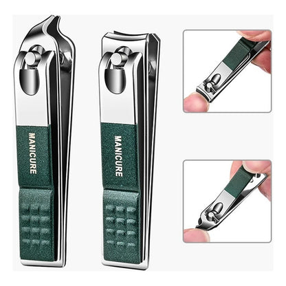 Set Manicure Corta Uñas X6 Pzas Negro + Estuche