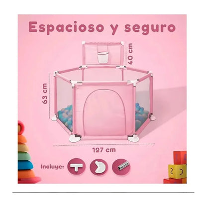 Corral Corralito Juego Bebe Niños Con Mat Alfombra Piscina