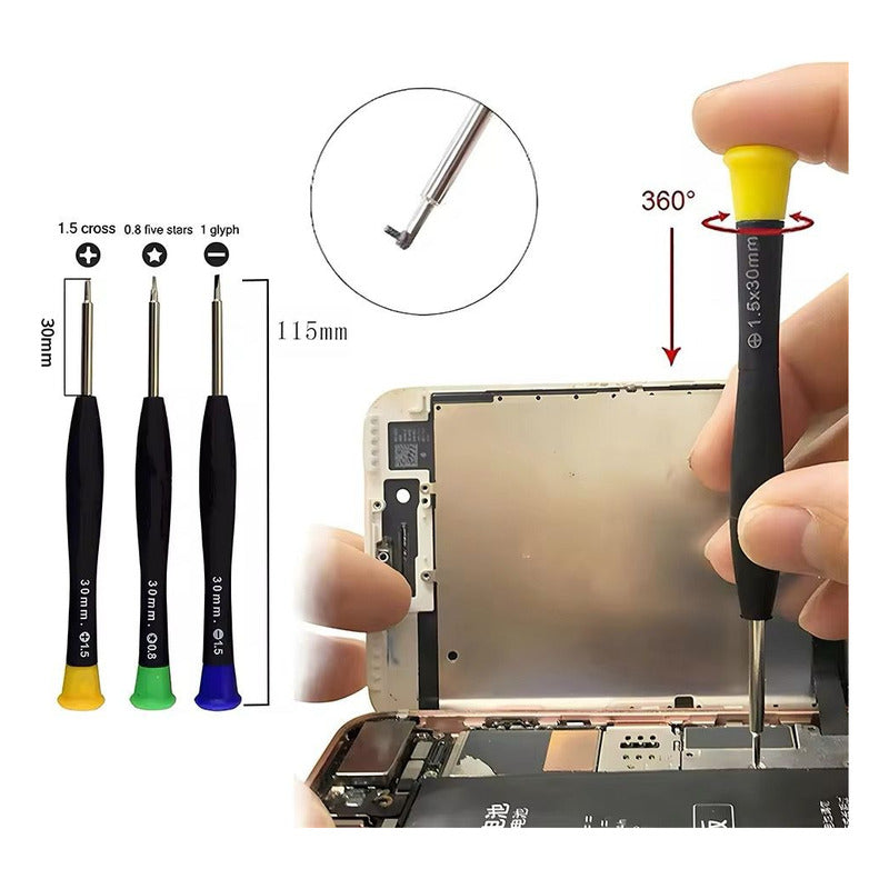Kit Herramientas Reparación Celulares iPhone Samsumg 25 Pzas
