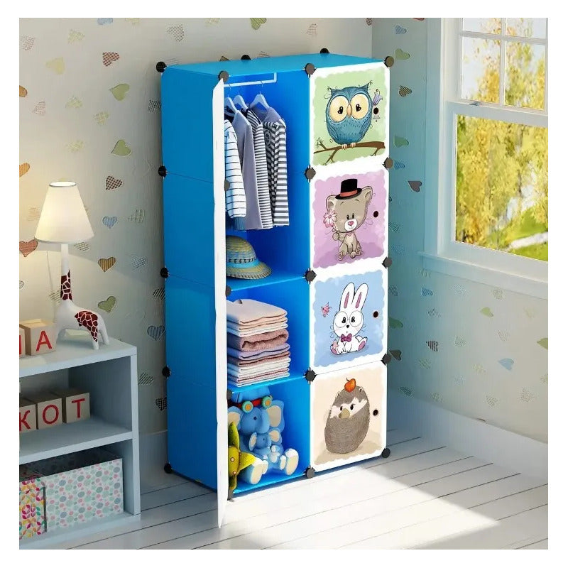 Closet Cajas Organizador Ropa Estante Armario Infantil Niño Azul