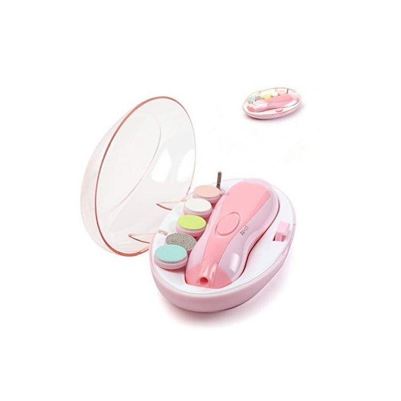 Cortauñas Eléctrico Para Bebe Lima De Uñas 6 Cabezales + Luz
