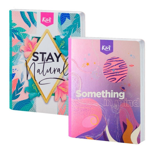 Cuaderno Cosido Kiut Mediano Rayado 100 Hojas + Stickers