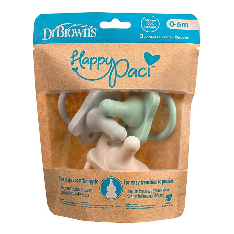 Chupos De Entretencion Dr Browns Silicona Happypaci 0-6m