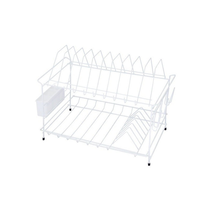 Locero Escurridor De Mesa Casa 2 Niveles + Porta Cubiertos