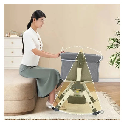 Cuna Colecho Bebe Con Mosquitero Mecedora Y Organizador 009 Beige