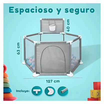 Corral Corralito Juego Bebe Niños Con Mat Alfombra Piscina