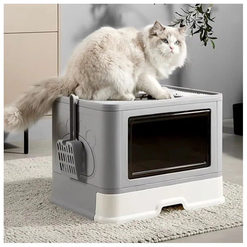 Caja De Arena Arenero Para Gatos Grande Plegable Hogar Rosa
