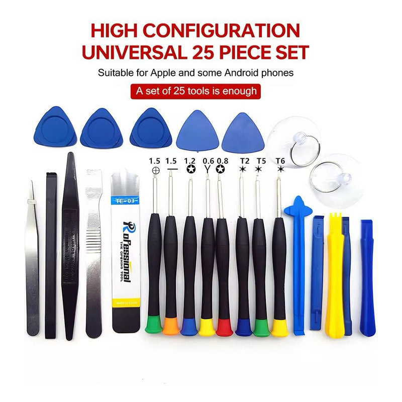 Kit Herramientas Reparación Celulares iPhone Samsumg 25 Pzas