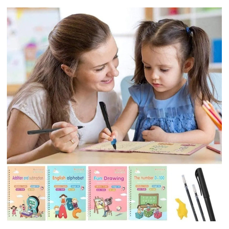 Cuaderno Dibujo Caligrafía Niños Mejora Escritura + Esfero