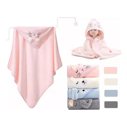 Toalla Manta Cobija Bebe Niños Suave Con Capota Multiusos