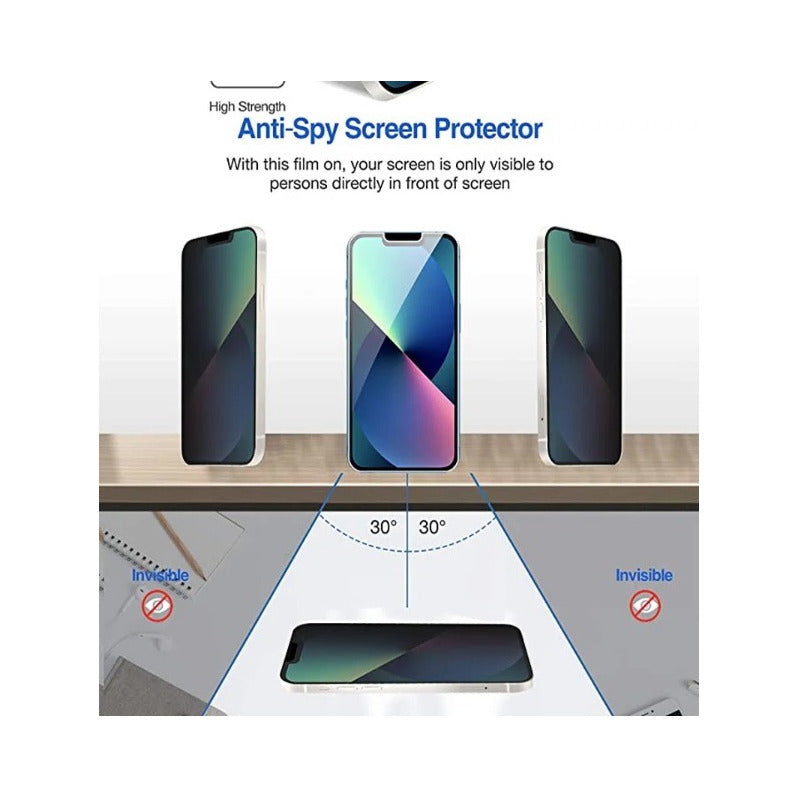 Vidrio Templado Antiespia Para iPhone 12 Pro Max X3 Unid