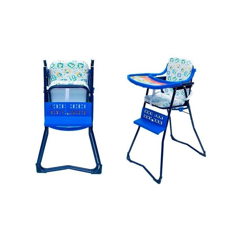Silla Comedor Bebe Niño Niña  Nueva Plegable Azul 3 Colores