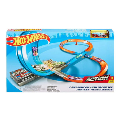 Pista Auto Hot Wheels Circuito En 8 Con Acelerador Impulsado