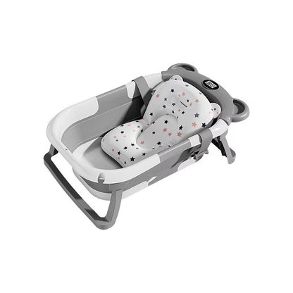 Tina Bañera Plegable Bebe Con Desague Termometro Y Cojin