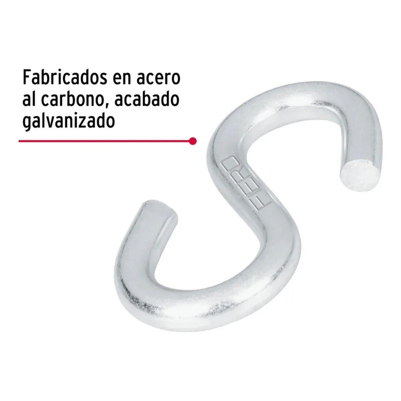 Gancho S Diámetro 5/16 8mm 75 Kg Acero Al Carbono