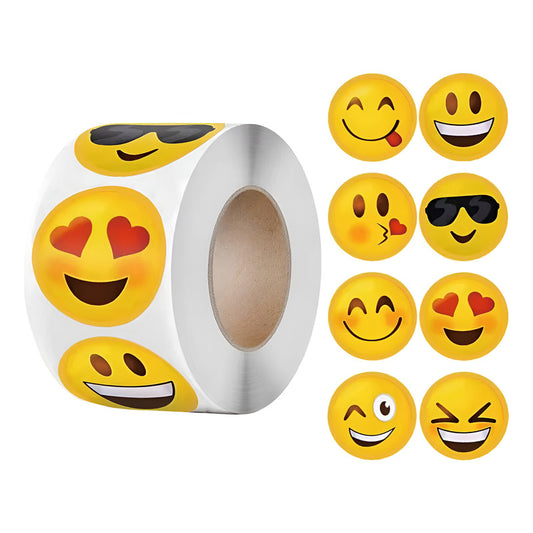 Rotulo Sticker Autoadhesivo Carita Feliz 2.5 Cm X 500 Pcs