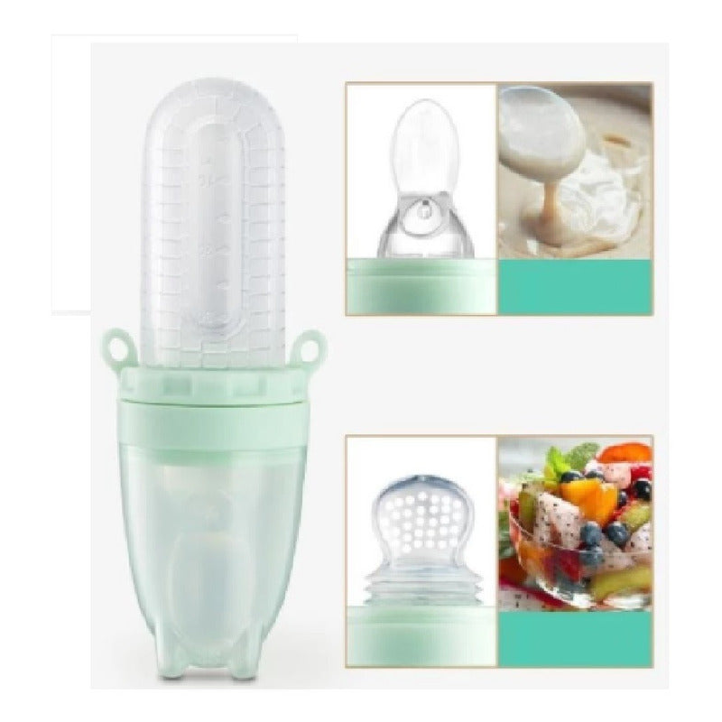 Tetero Biberon Cuchara Para Bebe Punta De Silicona 2 En 1