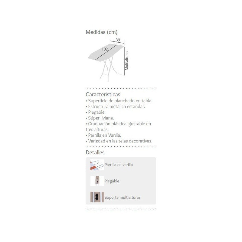 Mesa Para Planchar Ancha Planchado Plegable