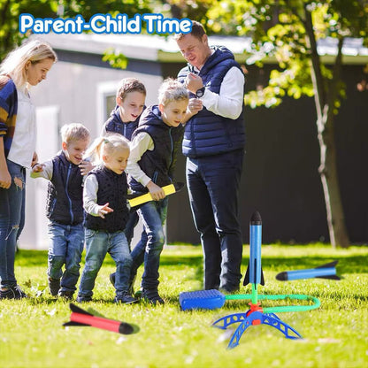 Lanzador De Cohetes Niños Juguete Educativo Al Aire Libre Azul