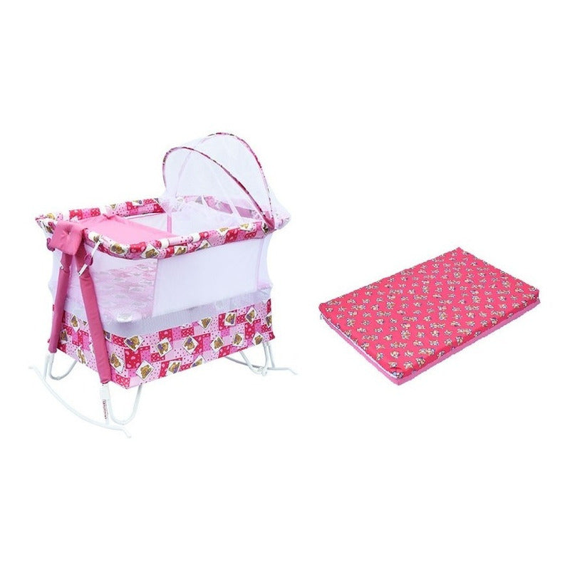 Corral Cuna Bebe Doble Nivel Cambiador Toldillo + Colchoneta